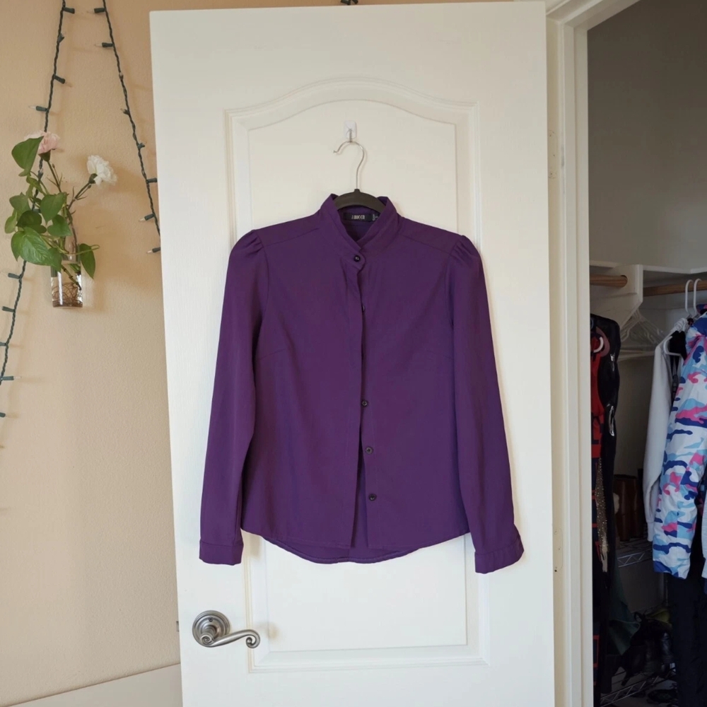 Purple Button-Up Blouse